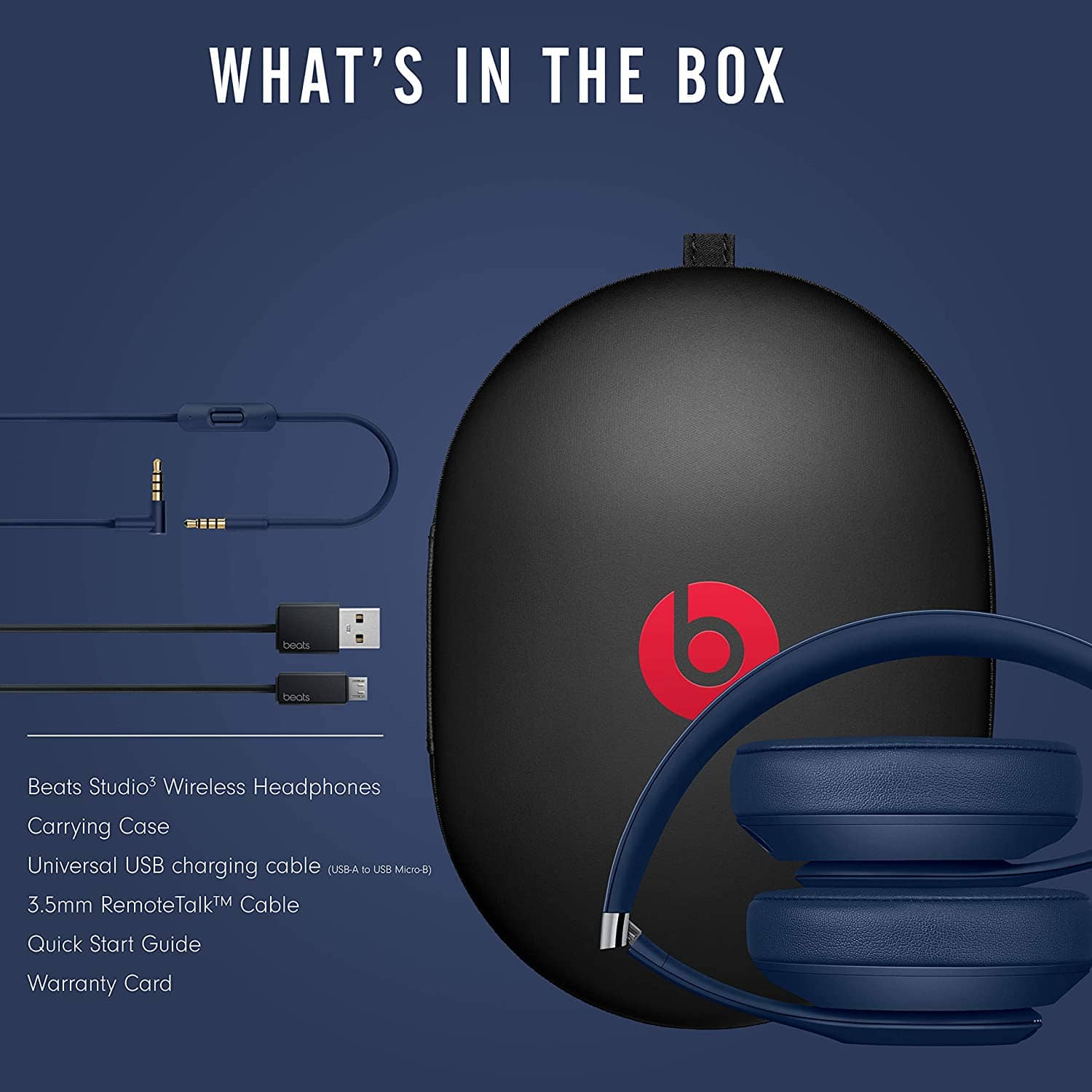 Beats Studio 3 Wireless Headphones & Earbuds New Blue