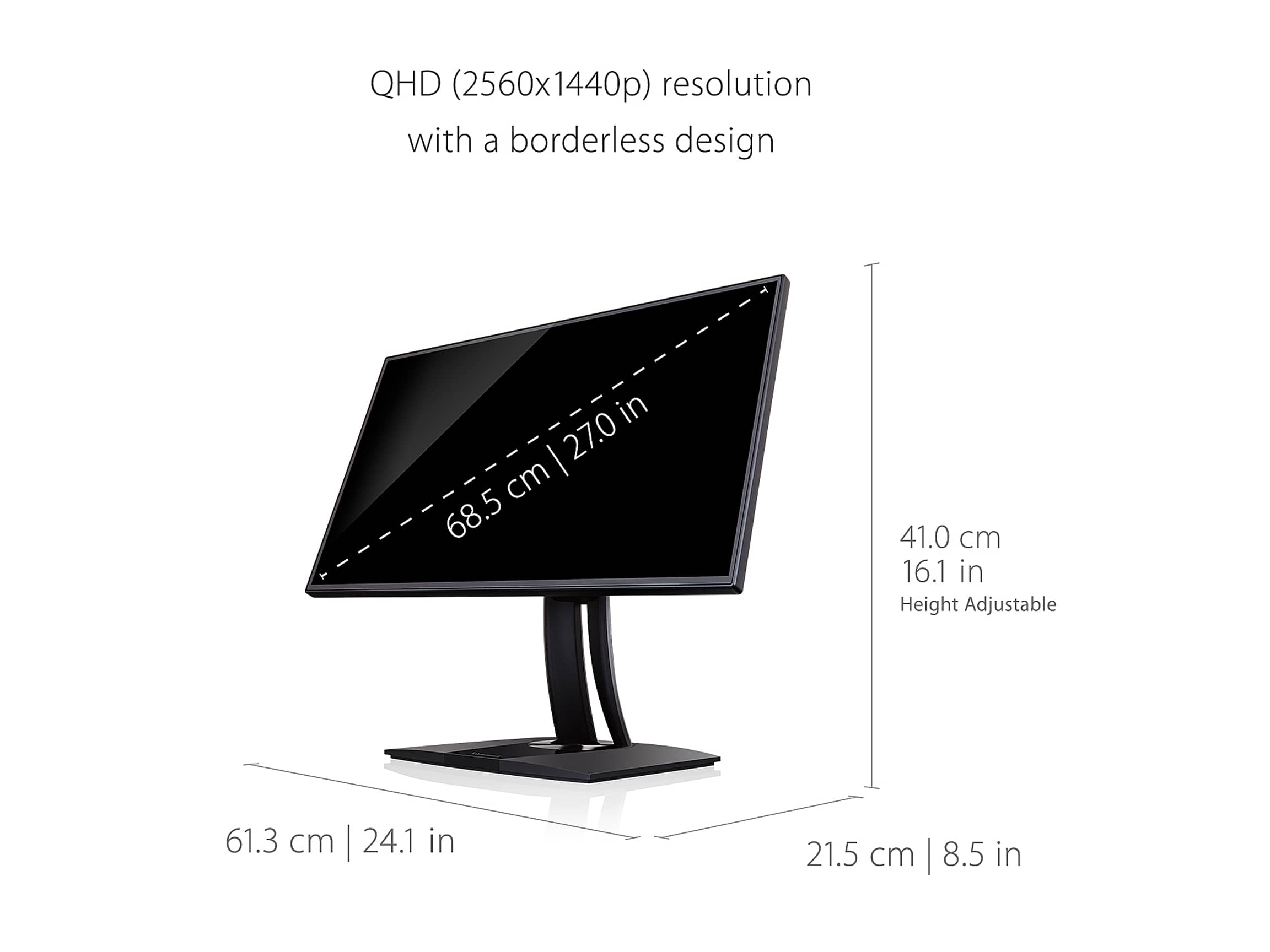 ViewSonic VP2768A Monitors Refurbished - Excellent Black