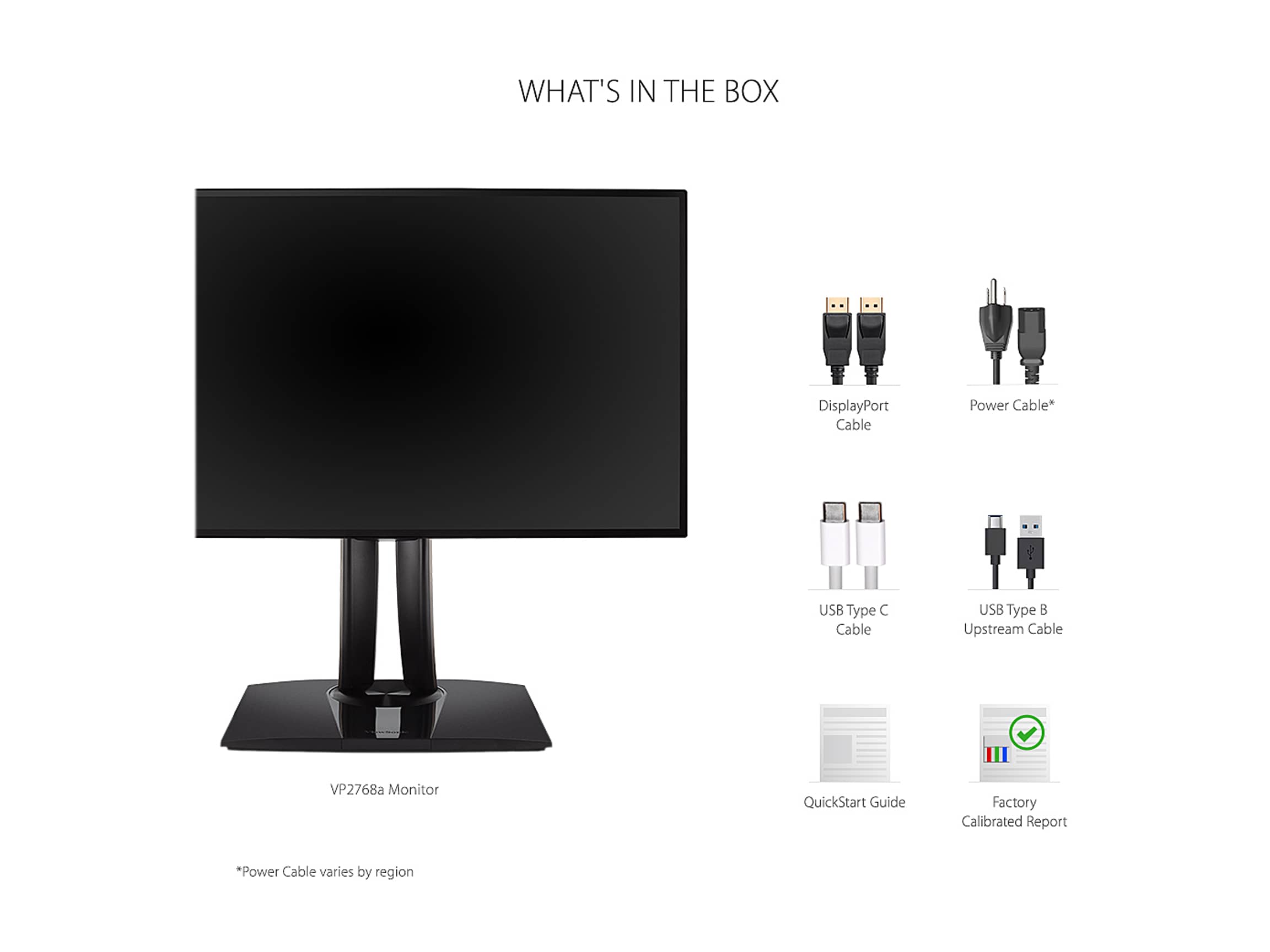 ViewSonic VP2768A Monitors Refurbished - Excellent Black