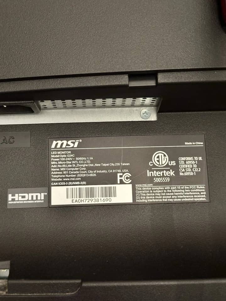 MSI MAG24C Monitors New Black