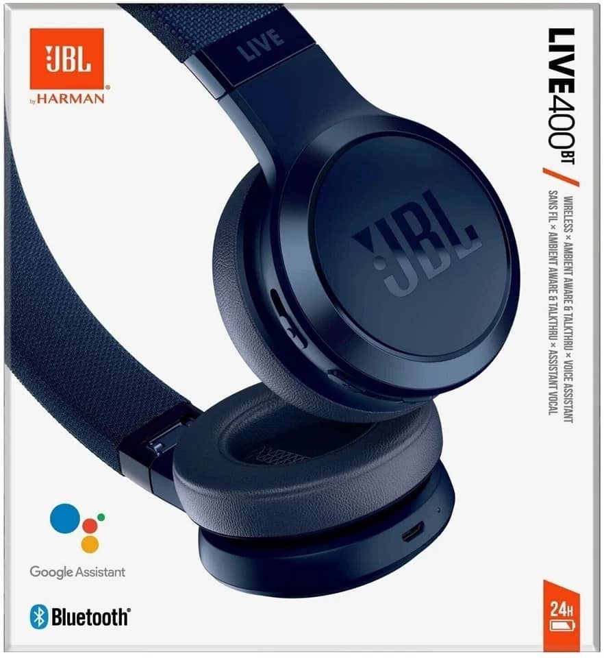 JBL Live 400BT Headphones & Earbuds New Blue
