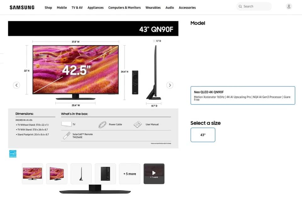Samsung QN90F TVs New Black