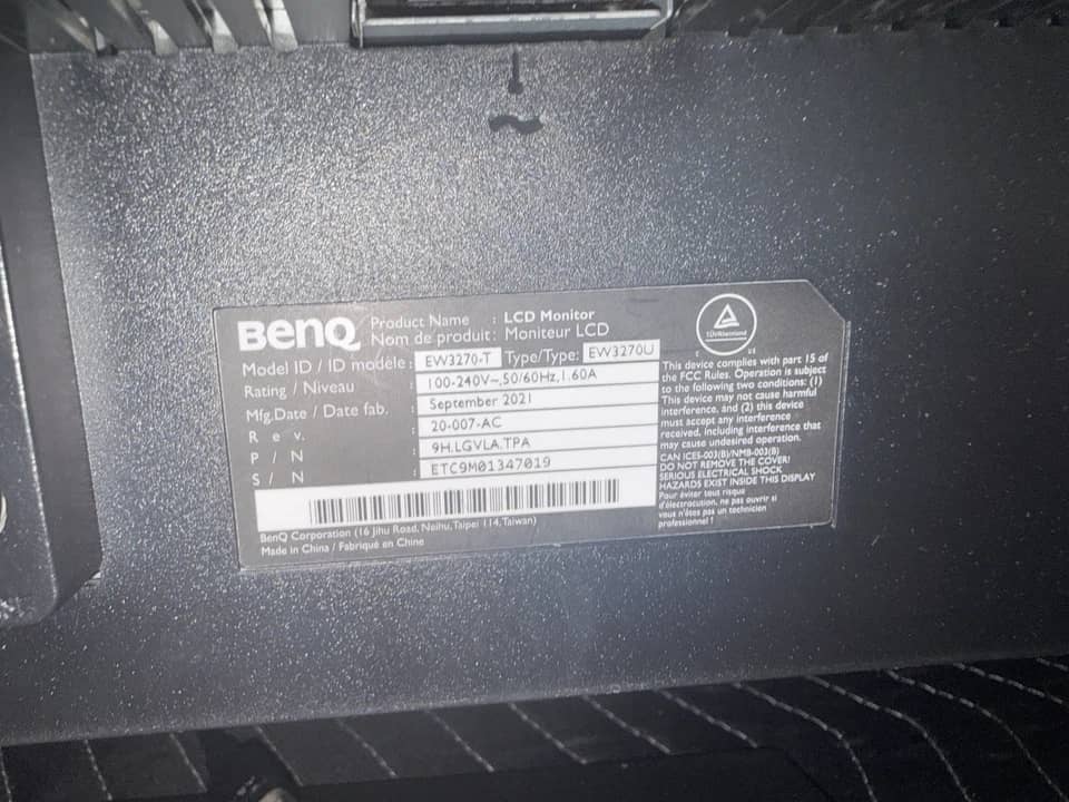 BenQ EW3270U Monitors Used - Good Black