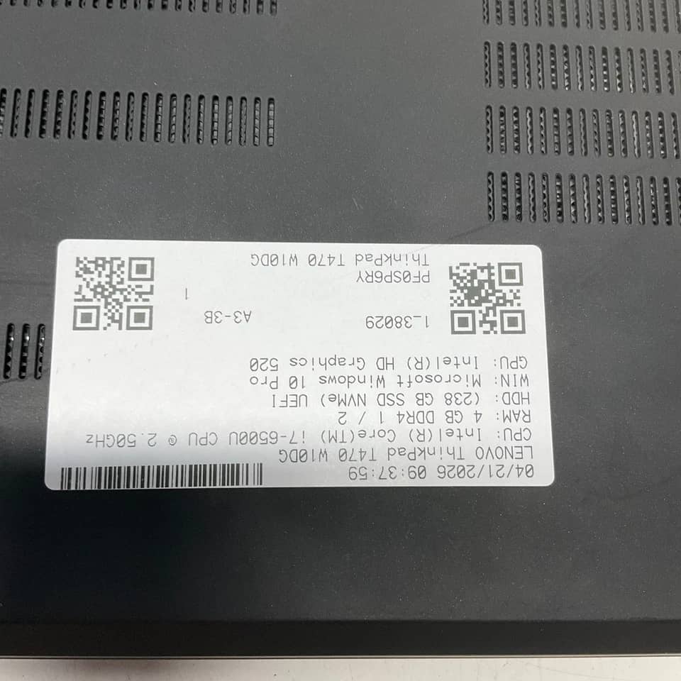 Lenovo ThinkPad T470 Computers Open-Box Excellent 500GB 4GB