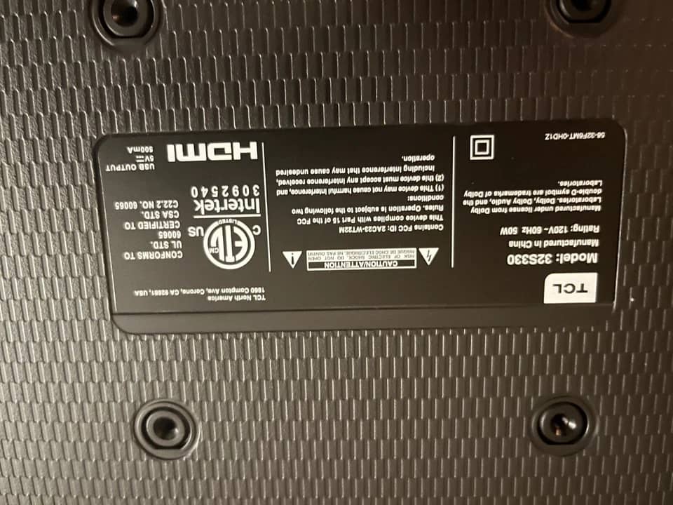 TCL 32s327 TVs New Black
