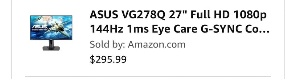 ASUS VG278Q Monitors New Black