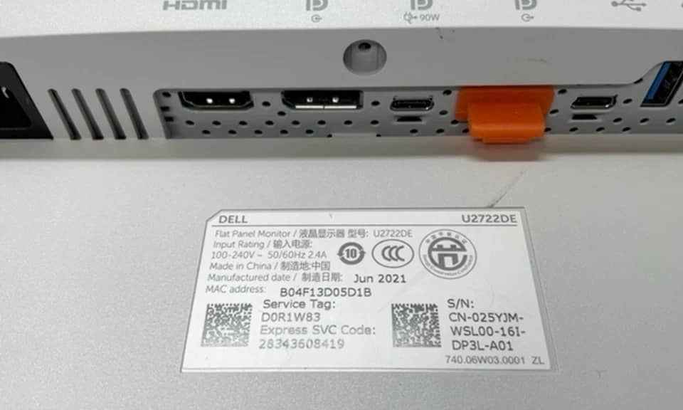 Dell U2722DE Monitors New Black
