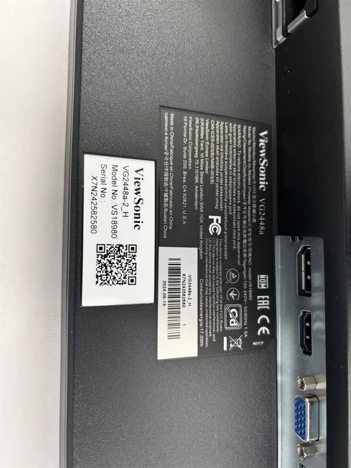 ViewSonic VG2448A Monitors New Black
