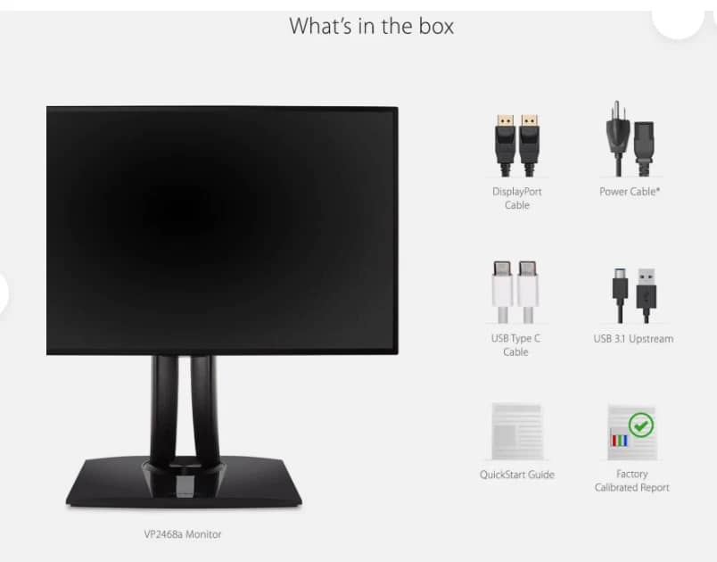 ViewSonic VP2468A Monitors New Black