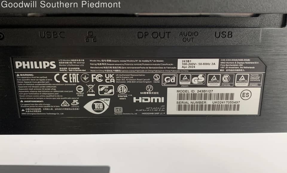 Philips 243B1 Monitors Refurbished - Premium Black