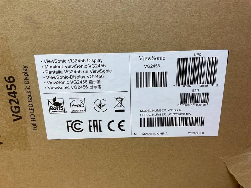 ViewSonic VG2456 Monitors New Black
