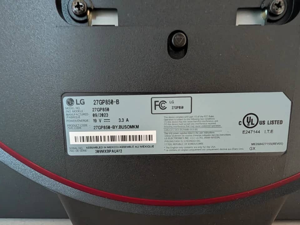 LG 27GP850 Monitors New Black