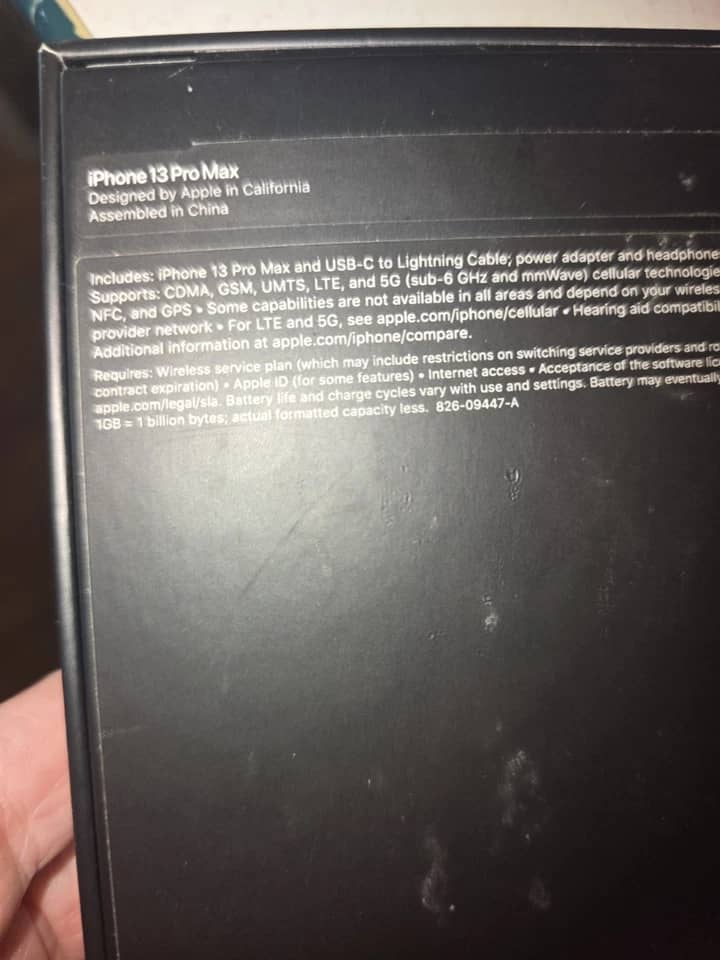 Apple iPhone 13 Pro Max Cell Phones Black 256G New T-Mobile