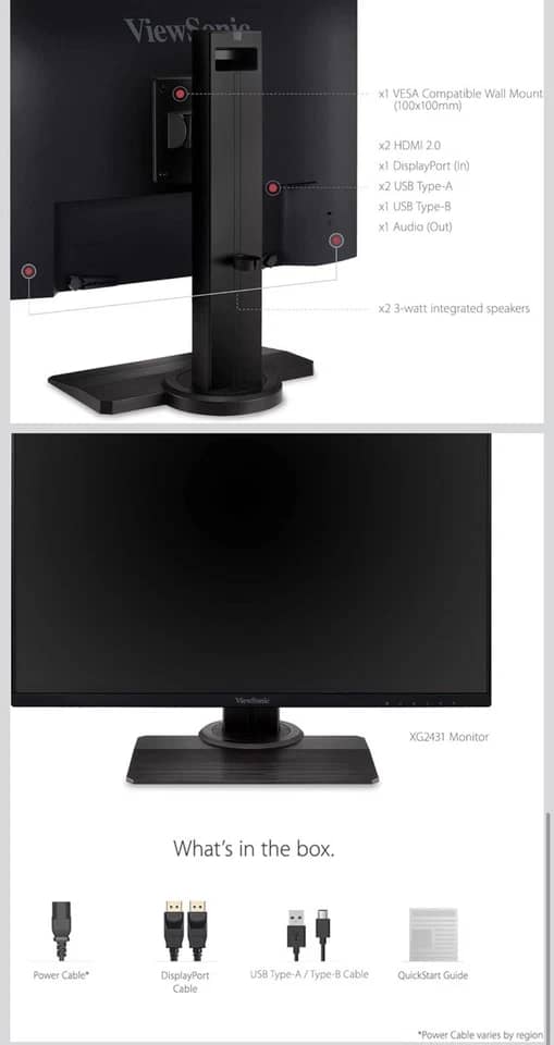 ViewSonic XG2431 Monitors New Black
