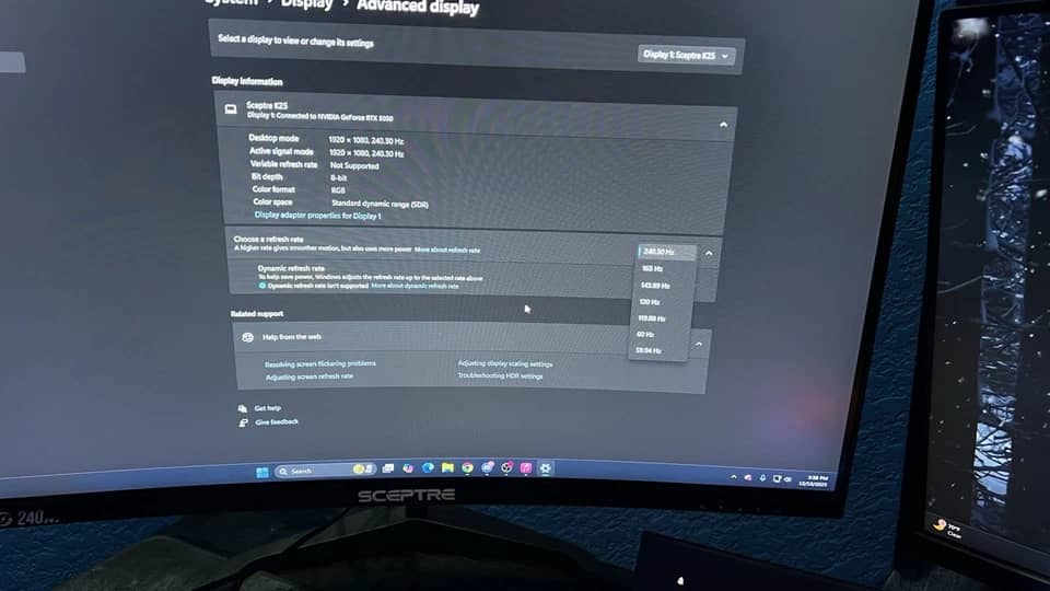 Sceptre C255B Monitors New Black