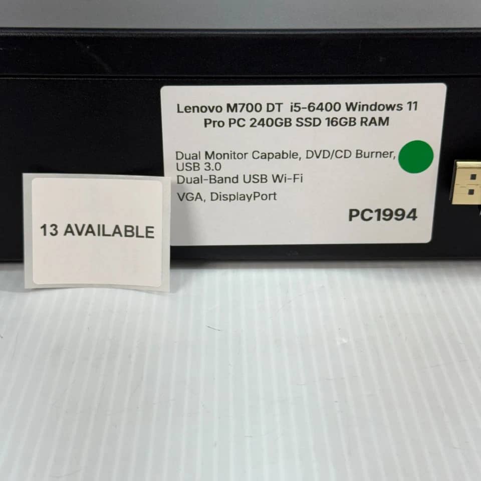 Lenovo ThinkCentre M700 Tiny Computers Refurbished - Excellent 256GB 8GB