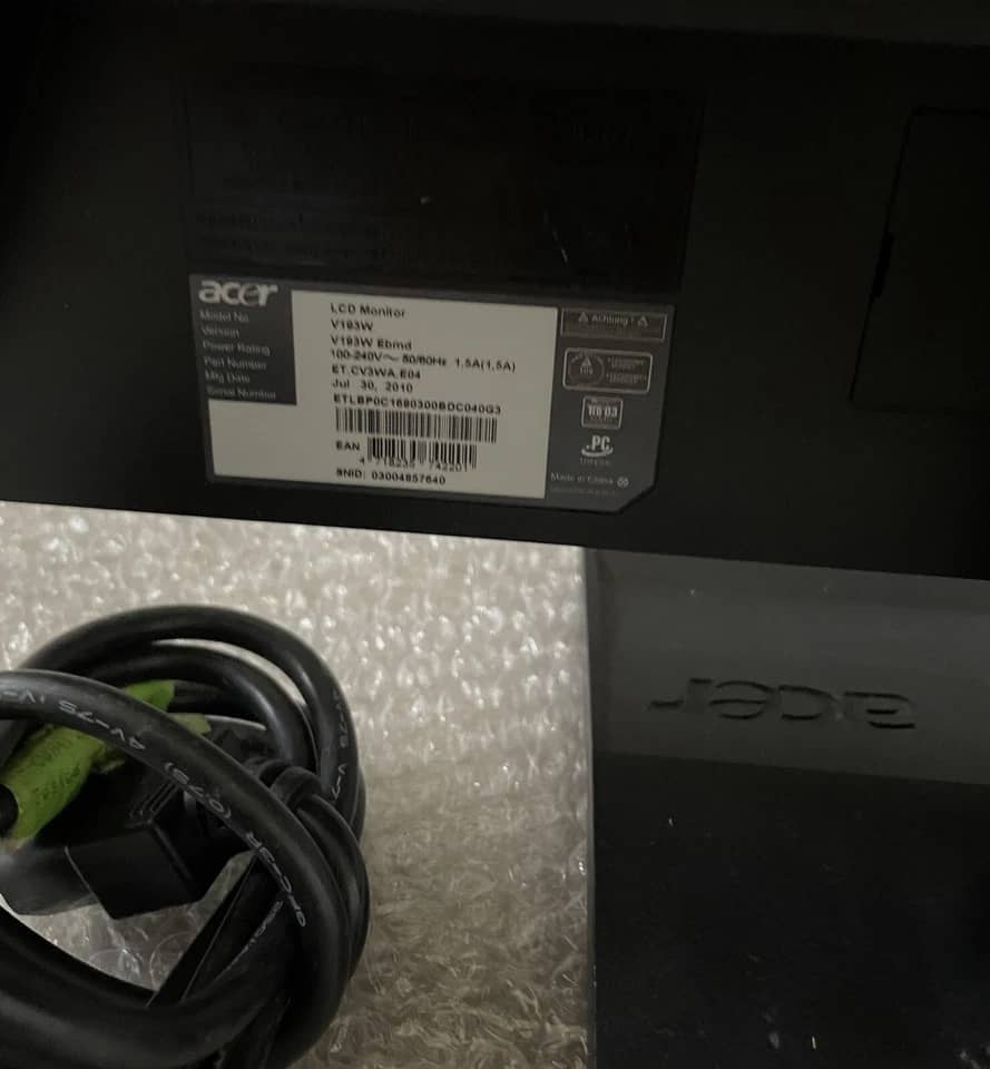 Acer V193W Monitors New Black