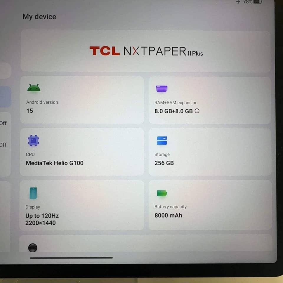 TCL NXTPAPER 11 Plus Tablets Black 256GB New