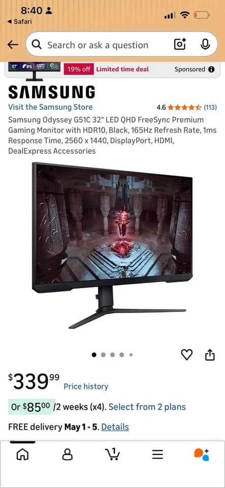 Samsung G51C Monitors New Blue