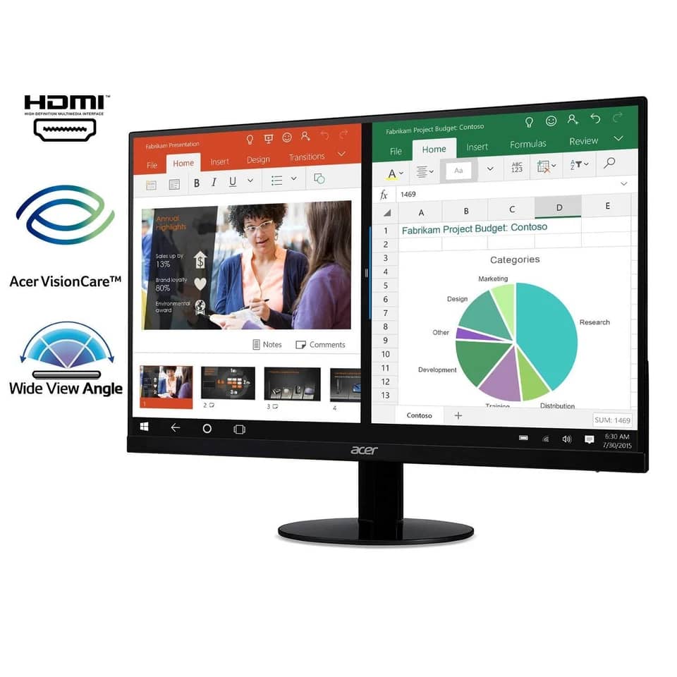 Acer SB220Q Monitors Used - Good Black