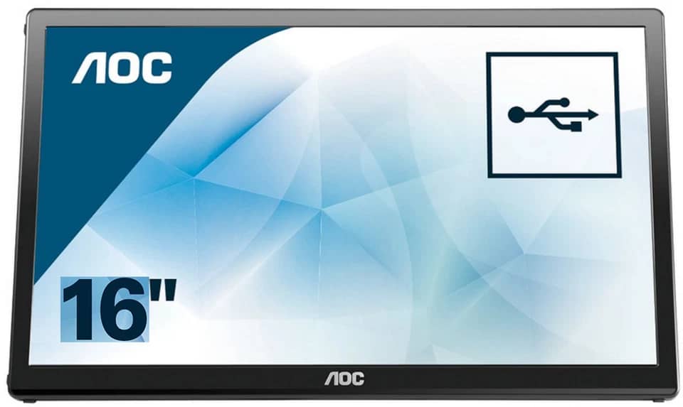 AOC E1659FWU Monitors New Black