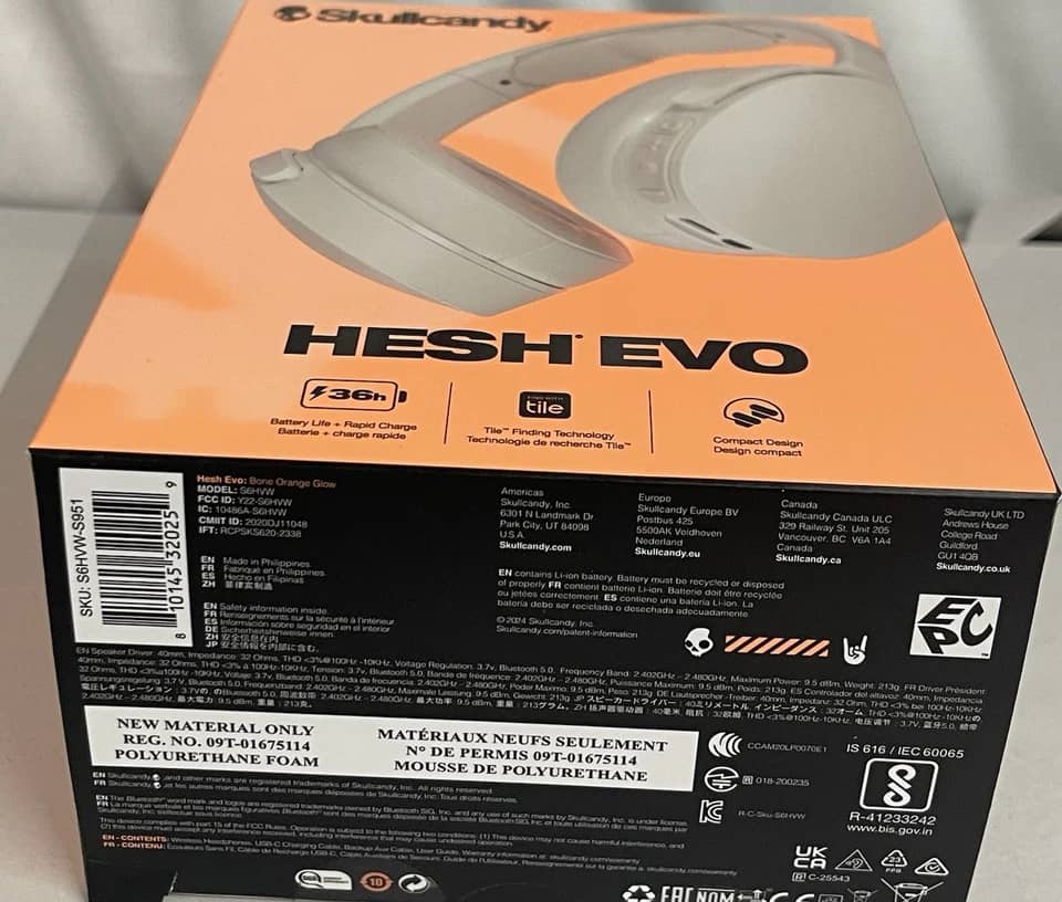 Skullcandy Hesh Wireless Headphones & Earbuds New Orange