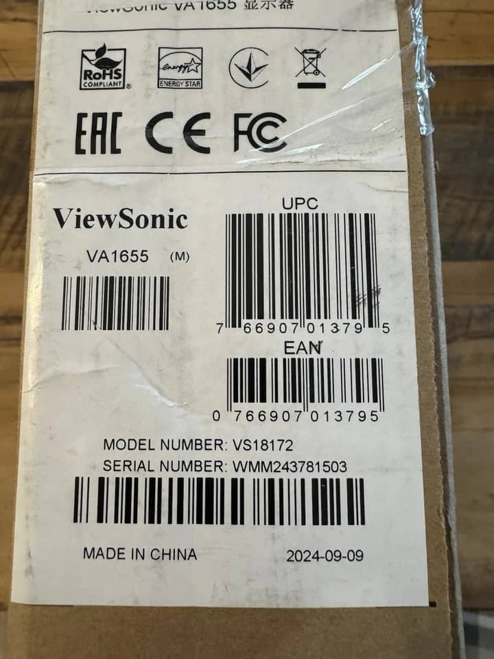 ViewSonic VA1655 Monitors New Black