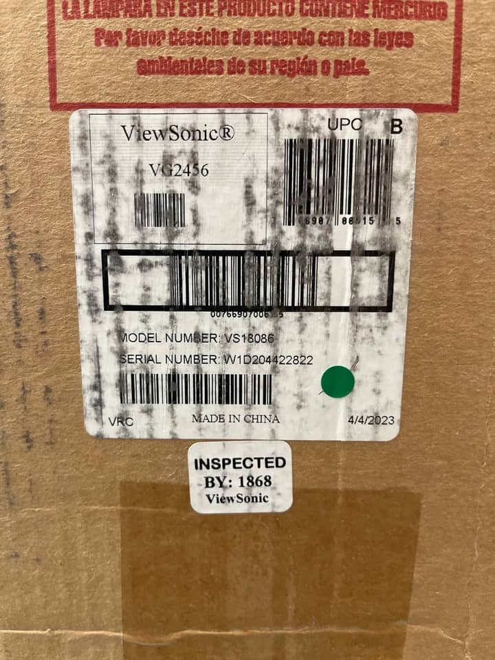 ViewSonic VG2456 Monitors New Black