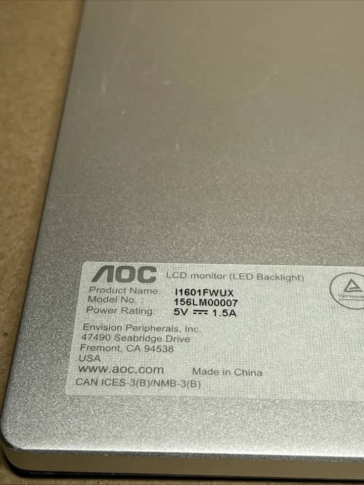 AOC I1601FWUX Monitors New Black