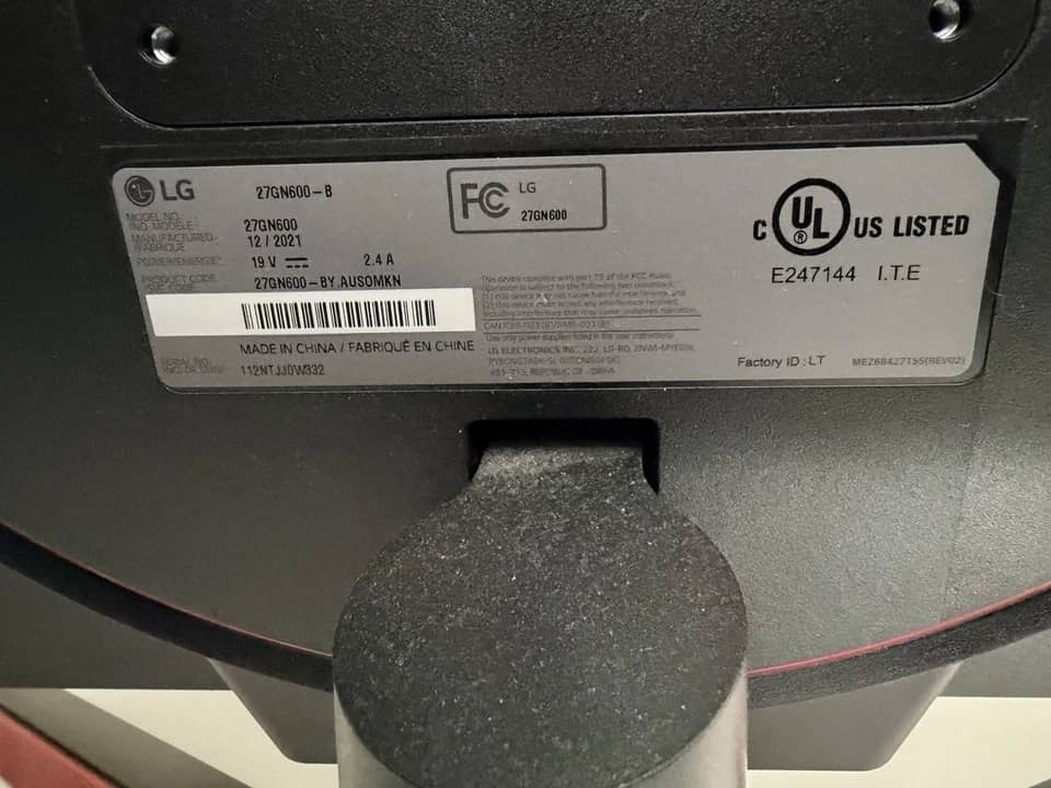 LG 27GN600 Monitors New Black