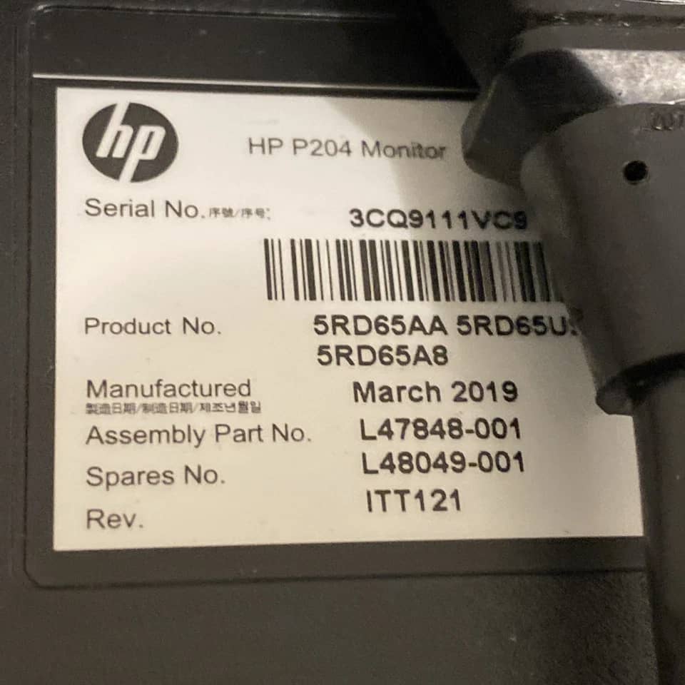 HP P204 Monitors Open-Box Excellent Black