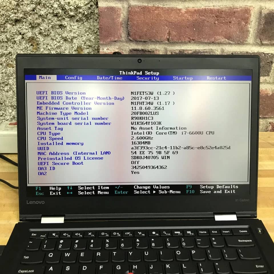 Lenovo ThinkPad X1 Carbon Gen 4 Computers Used - Good Unspecified 8GB