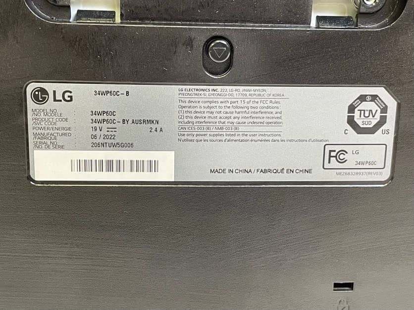 LG 34WP60C-B Monitors Used - Good Black