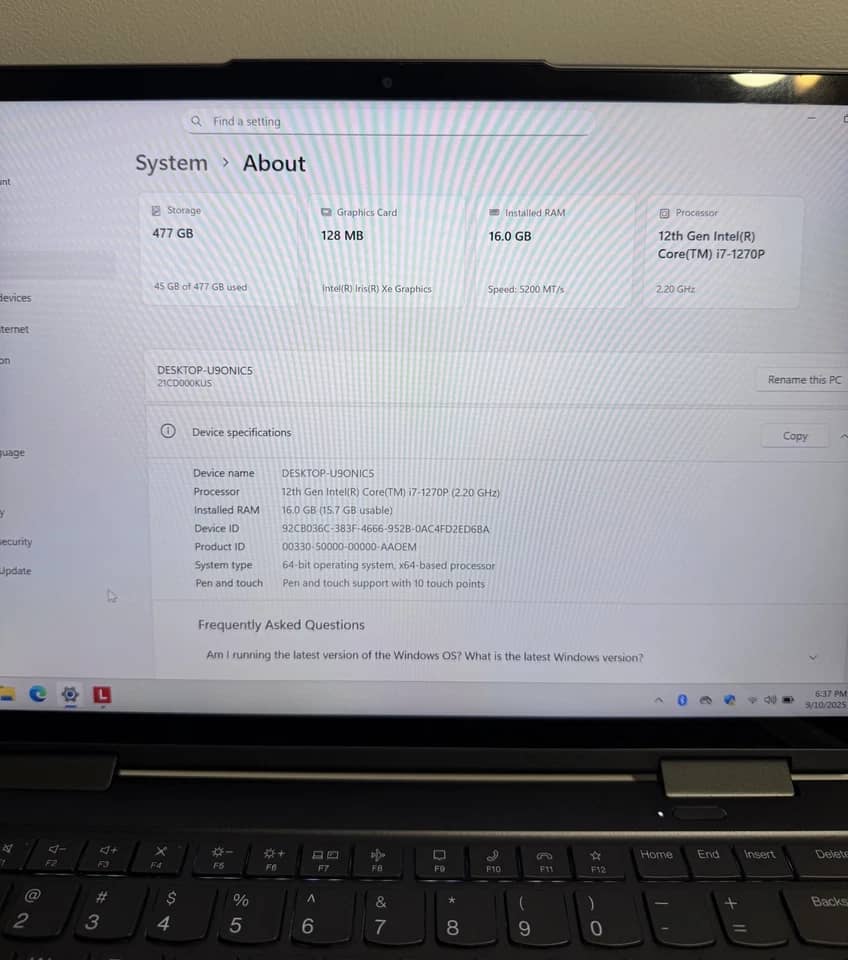 Lenovo ThinkPad X1 Yoga Gen 7 Computers Refurbished - Excellent 512GB 16GB