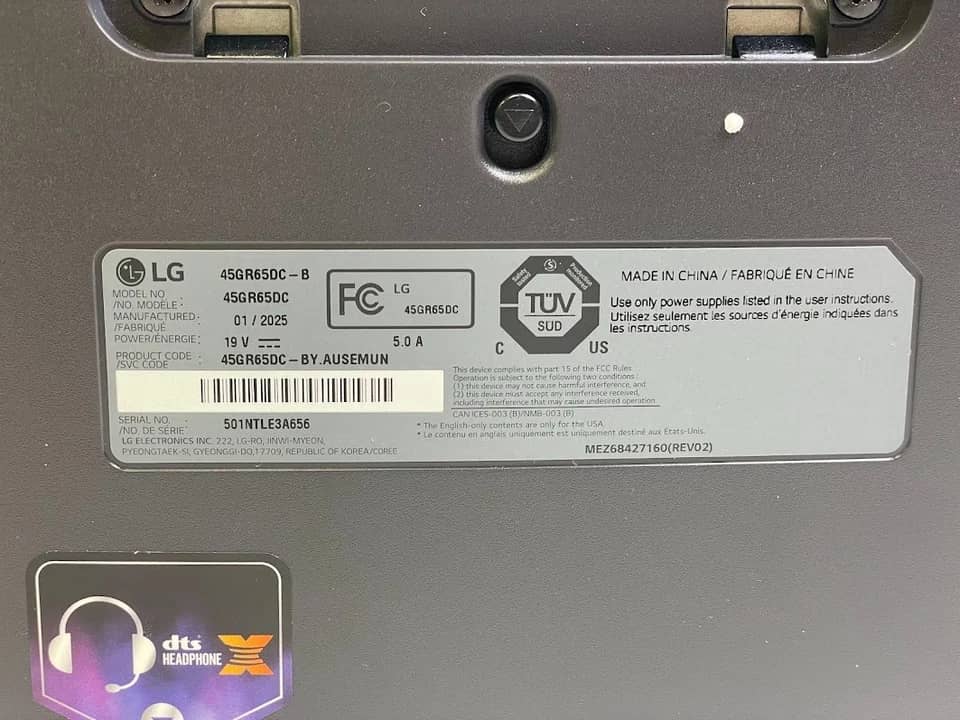 LG 45GR65DC-B Monitors New Black