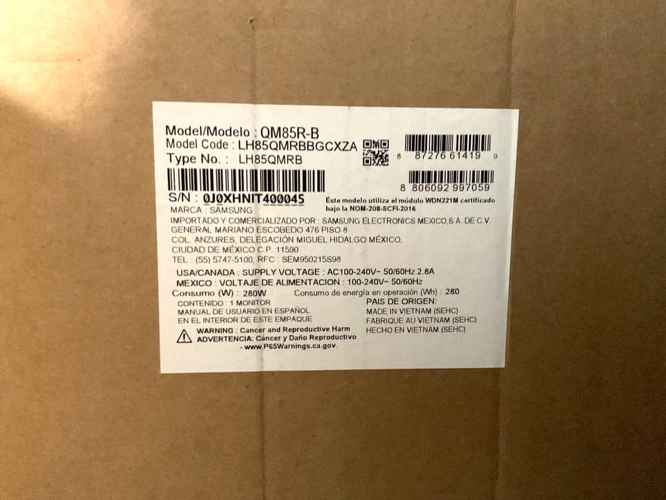 Samsung QM85R TVs New Black