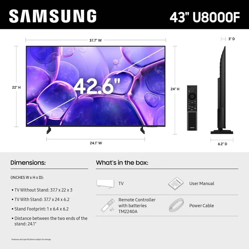 Samsung U8000F TVs New Gray