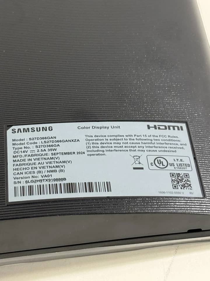 Samsung S36GD Monitors New Black
