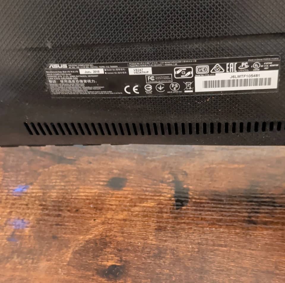 ASUS VE247H Monitors Used - Good Black