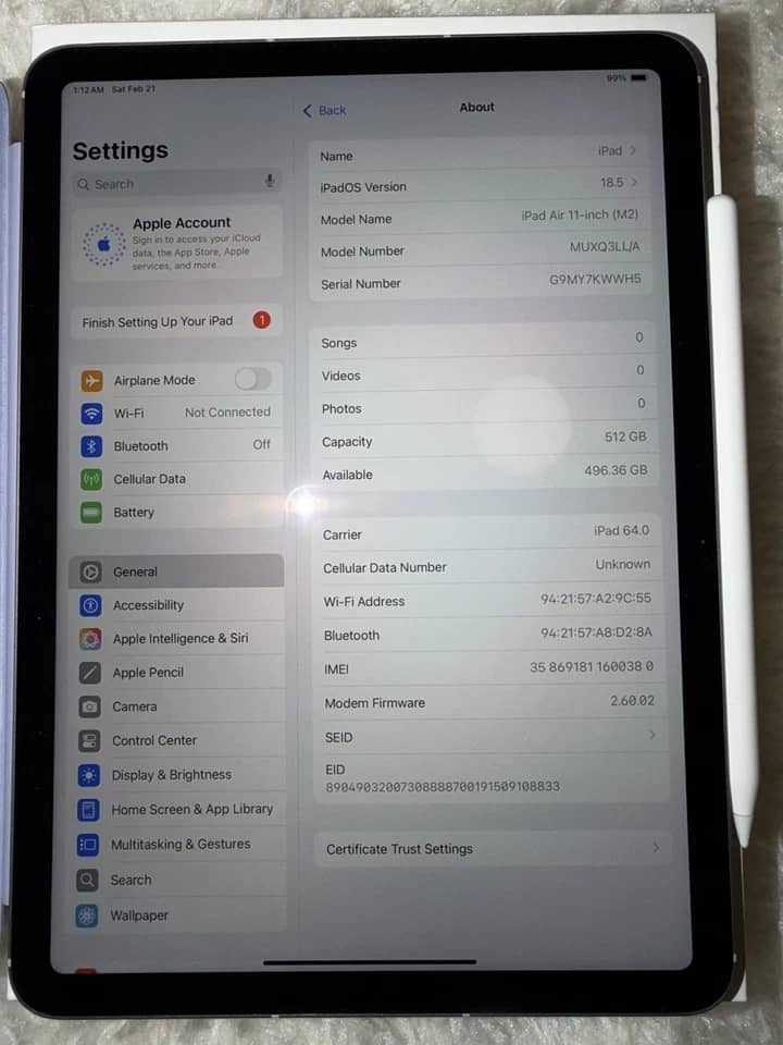 Apple iPad Air M3 Tablets Gray 128GB New