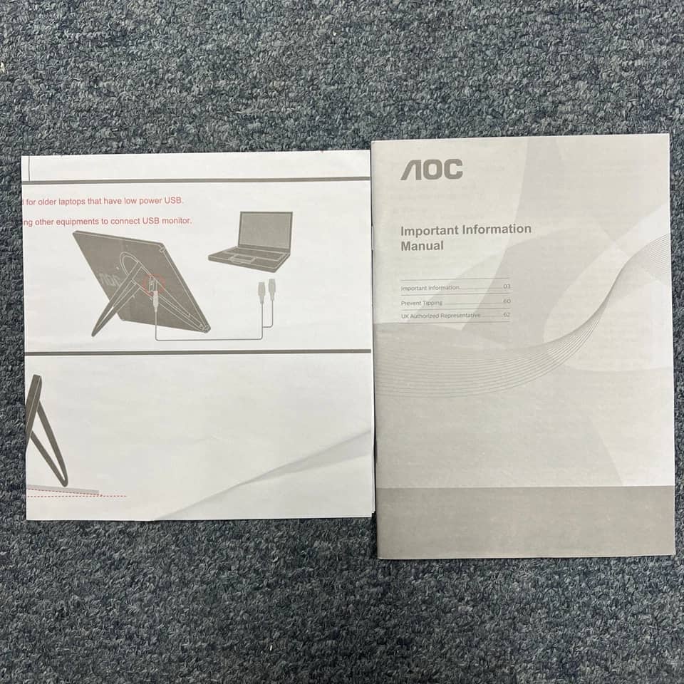 AOC I1601C Monitors Open-Box Excellent Black