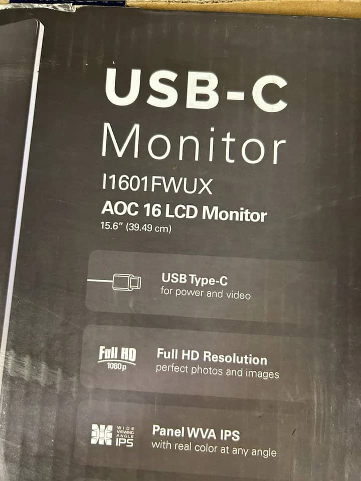 AOC I1601FWUX Monitors Used - Good Black