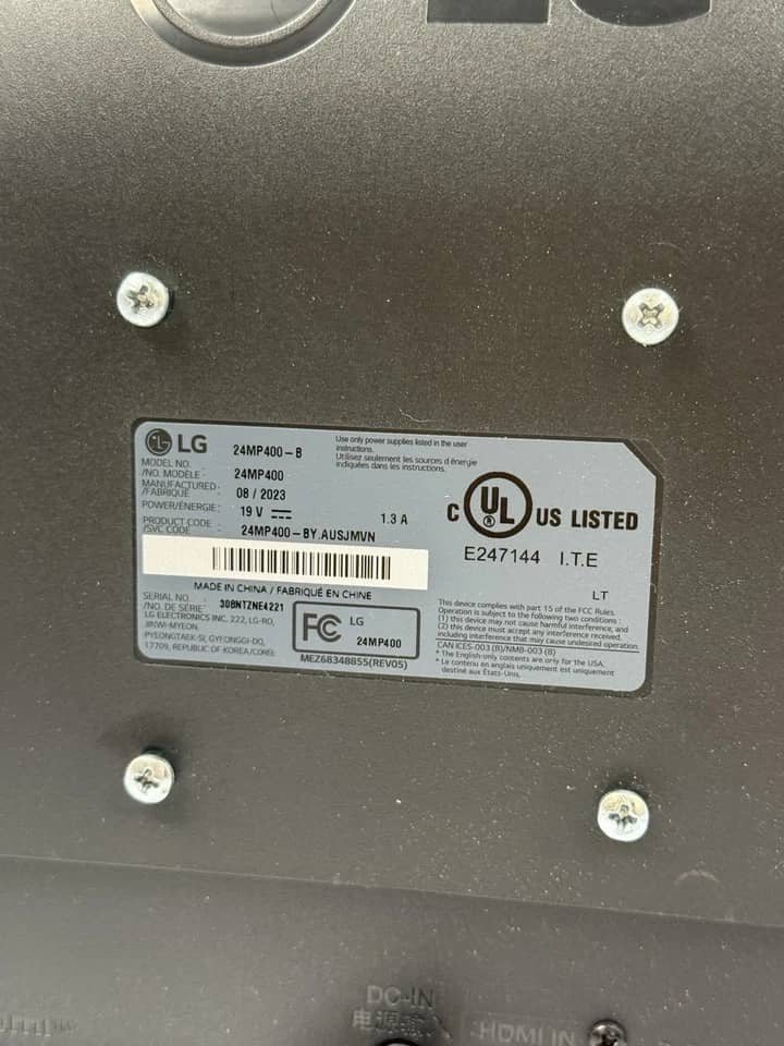 LG 24MP400 Monitors New Black
