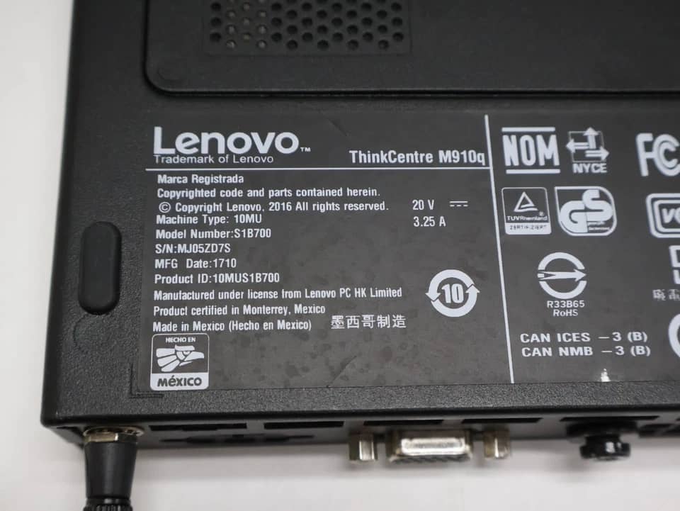 Lenovo ThinkCentre M910q Computers Refurbished - Excellent 256GB 8GB