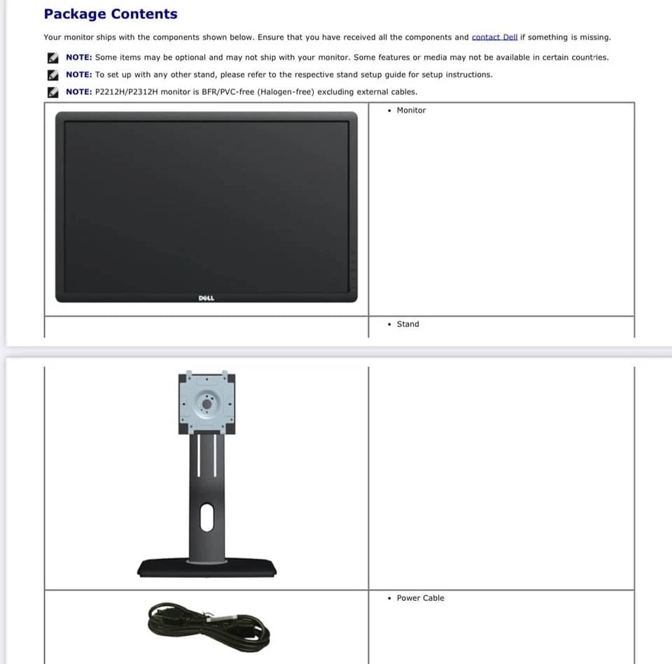 Dell P2212H Monitors New Black