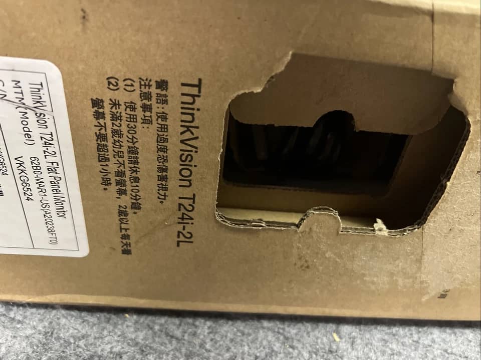 Lenovo ThinkVision T24i-2L Monitors Open-Box Excellent Black