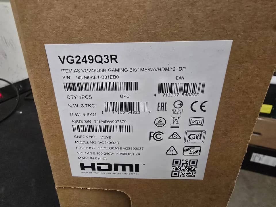 ASUS VG249Q Monitors Used - Good Black