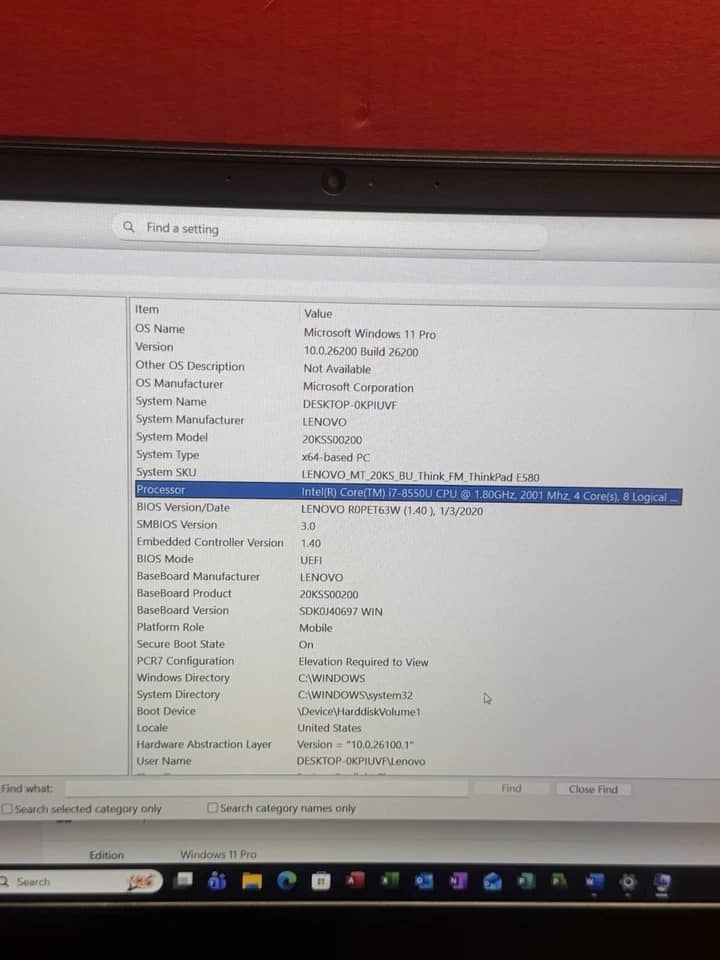 Lenovo ThinkPad E580 Computers Refurbished - Excellent 256GB 6GB