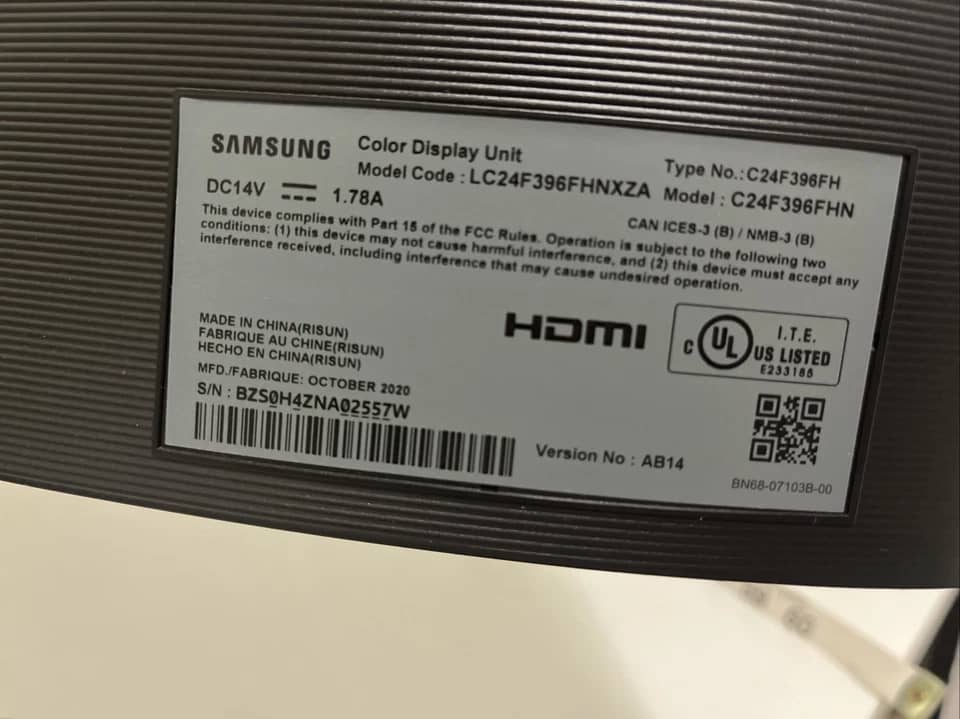 Samsung C27F398 Monitors New Black