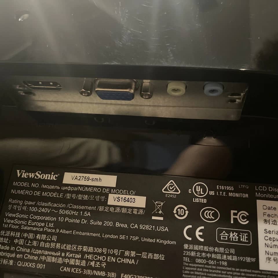 ViewSonic VA2759-SMH Monitors Open-Box Excellent Black